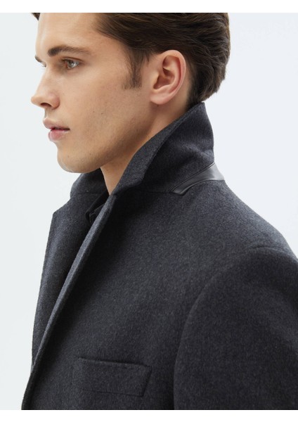 Antrasit Dokuma Palto indirimleri