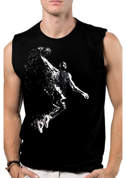 Pro Smaç Siyah Kesik Kol / Kolsuz Erkek T-Shirt