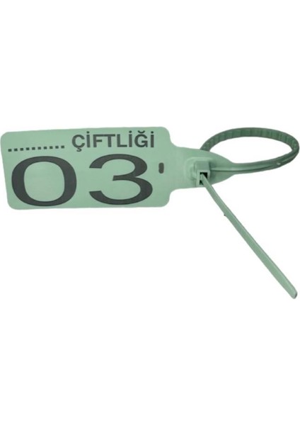 50 Adet Yeşil Plastik Mühür-Et Belirleme (Karkas) Kelepçesi