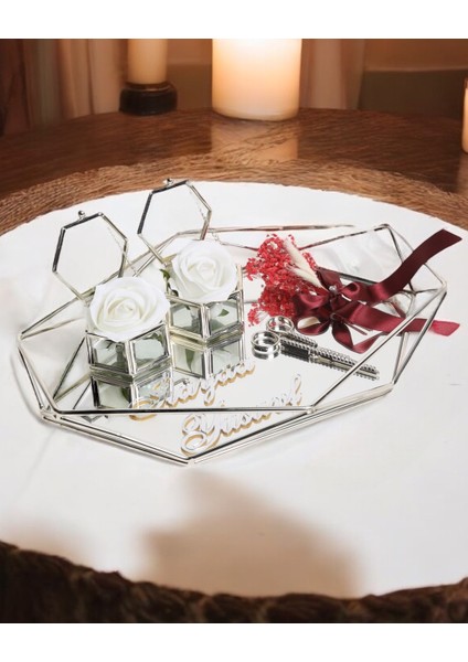 Elation Gümüş Prizma Söz Nişan Tepsisi