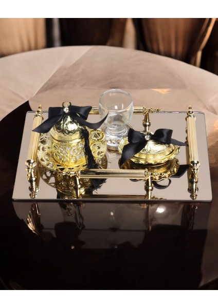 Reverence Gold Damat Fincan Kahve Tepsisi
