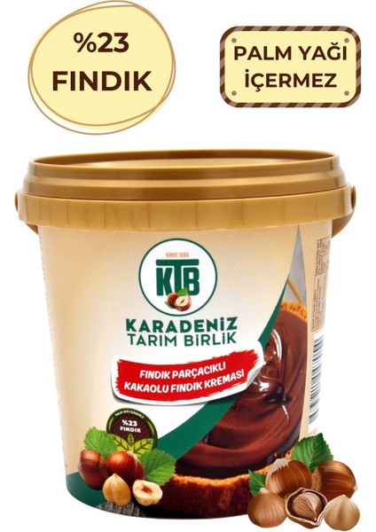 Fındık Parçacıklı Kakaolu Fındık Kreması (%23 Fındık) 800 G x 3 Adet Sürülebilir Çikolata Palm Yağı Içermez