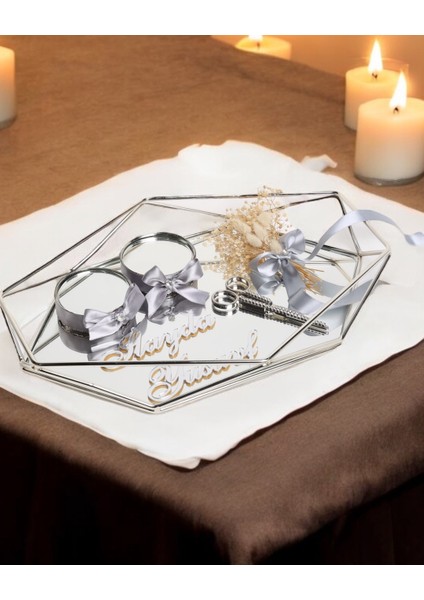 Elation Gümüş Prizma Söz Nişan Tepsisi