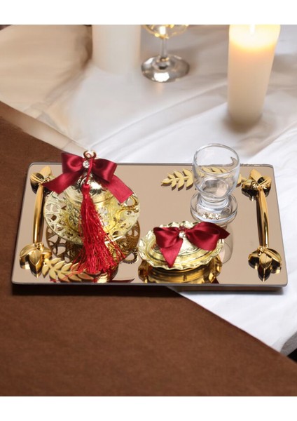 Harmony Gold Damat Kahve Fincan Tepsisi