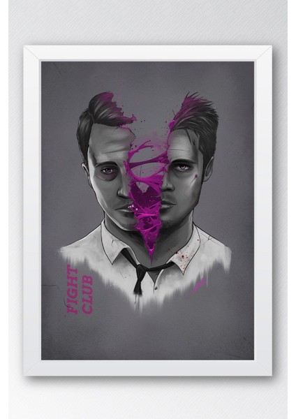 Fight Club Edward Norton Çerçeveli Tablo - Dövüş Kulübü Film Posteri Tablo