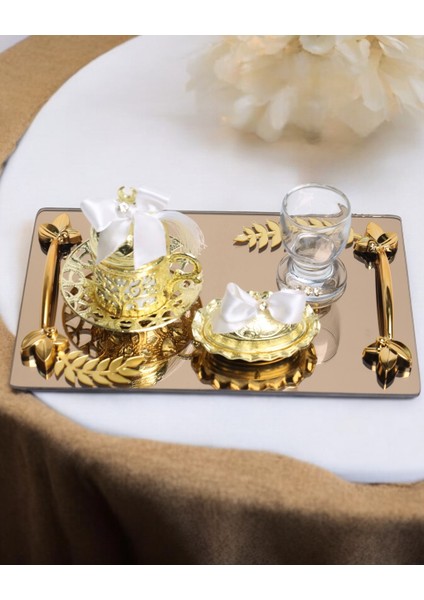 Harmony Gold Damat Kahve Fincan Tepsisi