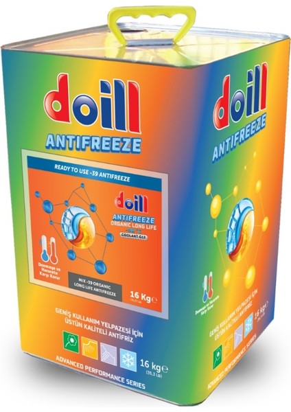 -39 Derece Hazır Karışım 16 Kilogram Kırmızı Organik Antifriz - G12 (Üretim Yılı: 2025)
