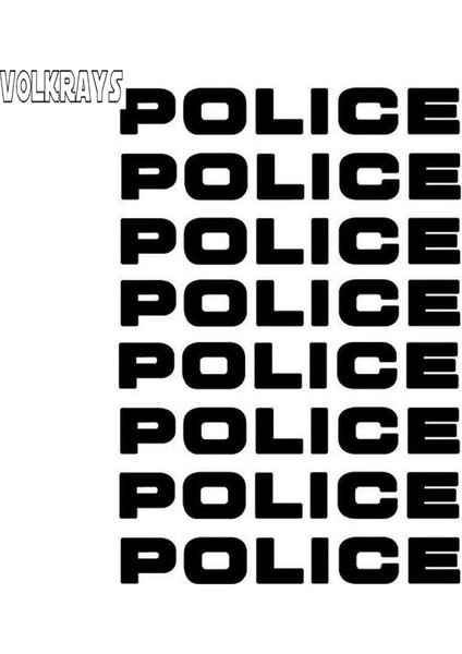 Gümüş Rengi Volkrays 8 x Kişilik Araba Sticker Polis Yansıtıcı Etiketler Çıkartmalar Motosiklet Dekoratif Aksesuarlar Siyahgümüş, 16CM*2CM (Yurt Dışından)