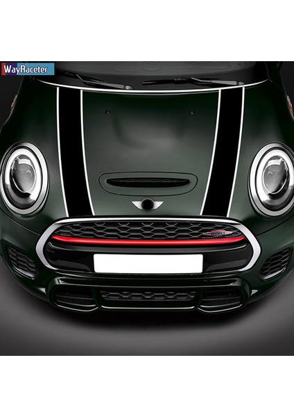 Kırmızı ve Siyah Mını Cooper R55 R56 R57 R58 R59 R60 R50 R52 R53 F54 F55 F56 F60 Için Araba Kaput Etiketi Motor Kapağı Ralli Çizgisi Sticker (Yurt Dışından)