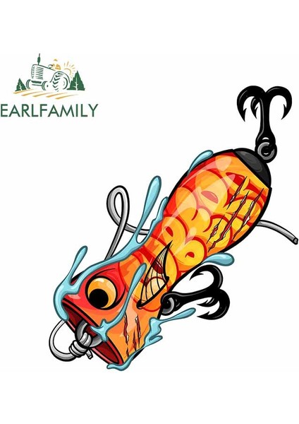 B Tarzı Earlfamıly 13CM Balık Yemi Araba Sticker Vinil Su Geçirmez Sticker Dizüstü Araba Bagaj Araba Sarım Özel Baskı Pencere Sticker (Yurt Dışından)