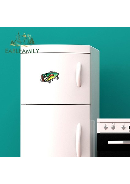B Tarzı Earlfamıly 13CM Balık Yemi Araba Sticker Vinil Su Geçirmez Sticker Dizüstü Araba Bagaj Araba Sarım Özel Baskı Pencere Sticker (Yurt Dışından)
