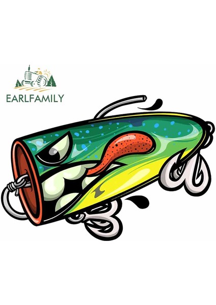 B Tarzı Earlfamıly 13CM Balık Yemi Araba Sticker Vinil Su Geçirmez Sticker Dizüstü Araba Bagaj Araba Sarım Özel Baskı Pencere Sticker (Yurt Dışından)