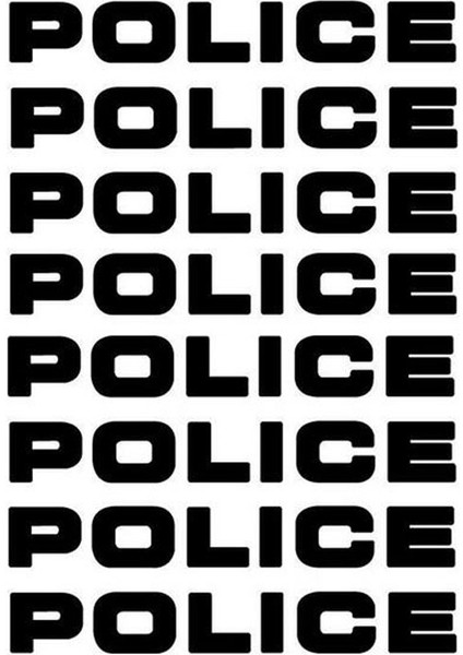 Siyah Volkrays 8 x Kişilik Araba Sticker Polis Yansıtıcı Etiketler Çıkartmalar Motosiklet Dekoratif Aksesuarlar Siyahgümüş, 16CM*2CM (Yurt Dışından)