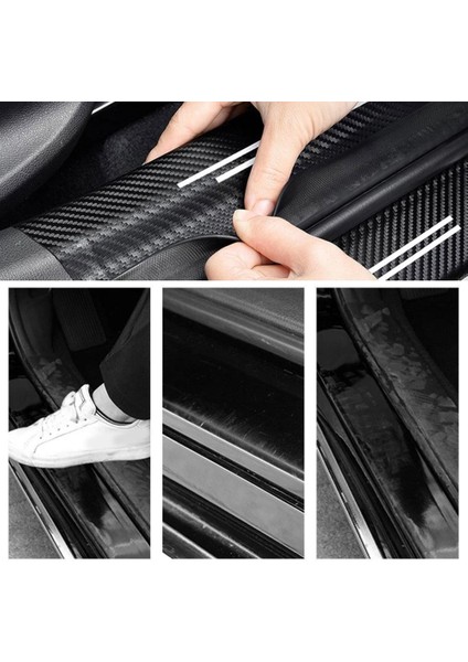 A6 Audi A4 A3 A6 Q3 Q5 Q7 B5 B6 B7 B8 B9 Av 8l Araba Stil Karbon Fiber Koruma Sticker Ön Kapı Kullanımı (Yurt Dışından)