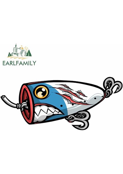 Stil F Earlfamıly 13CM Balık Yemi Araba Sticker Vinil Su Geçirmez Sticker Dizüstü Araba Bagaj Araba Sarım Özel Baskı Pencere Sticker (Yurt Dışından)
