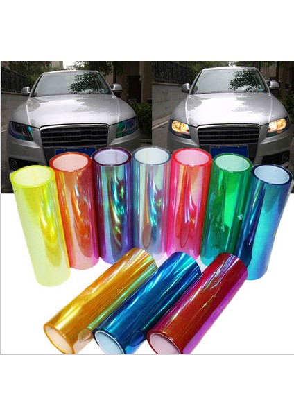 30CM x 120CM Yeni Renk Araba Renk Değiştiren Film Aracı Styling Chameleon Far Stop Lambası Vinil Tint Sticker Işık Film Wrap Cmcm (Yurt Dışından)