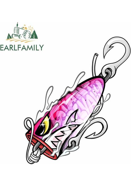 Stil C Earlfamıly 13CM Balık Yemi Araba Sticker Vinil Su Geçirmez Sticker Dizüstü Araba Bagaj Araba Sarım Özel Baskı Pencere Sticker (Yurt Dışından)
