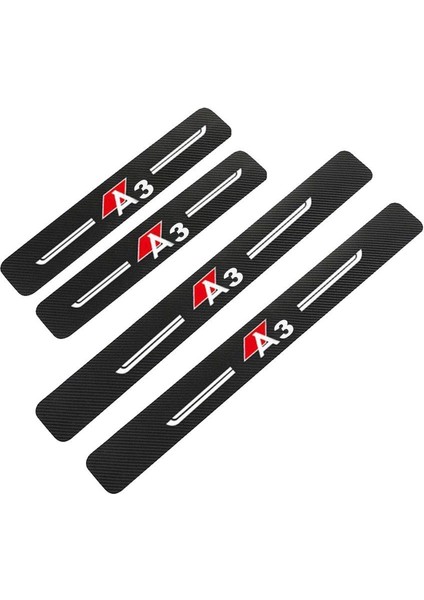 A3 Audi A4 A3 A6 Q3 Q5 Q7 B5 B6 B7 B8 B9 Av 8l Araba Stil Karbon Fiber Koruma Sticker Ön Kapı Kullanımı (Yurt Dışından)