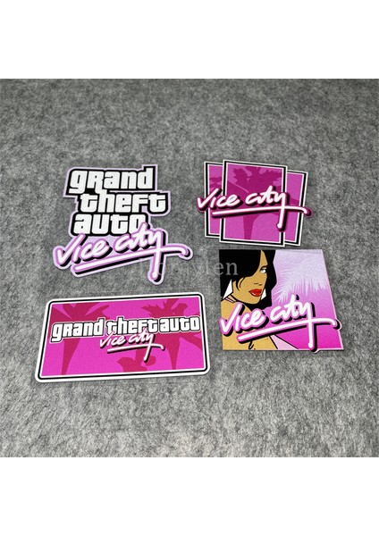 E 10X7.5CM Lazer Gta Vice City Klasik Oyun Grand Auto Stickerları Araba Çıkartmaları Laptop Klavye Gitar Dıy Grafikleri (Yurt Dışından) fiyatları