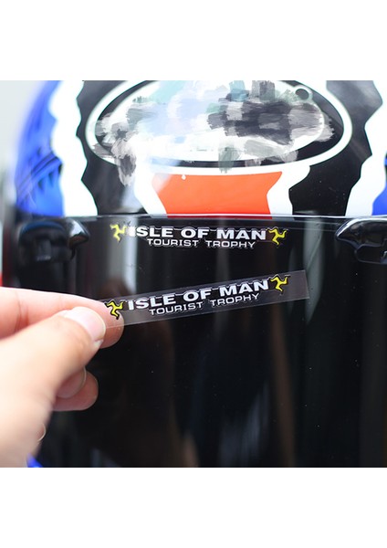 Bir Sarı 7X1CM Tt Isle Of Man Için Motosiklet Kaskı Şeffaf Sticker Gp Yarışı Vinil Çıkartmalar (Yurt Dışından)