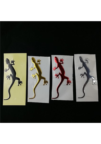 Kırmızı Kertenkele Gecko Komik 3D Araba Sticker Yumuşak Pvc Krom Rozet Rozet Sticker Araba Süsleme Otomobil Çıkartmaları Araba-Stil Aksesuarı (Yurt Dışından)