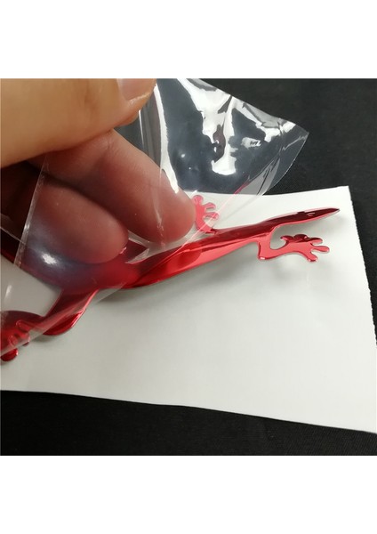 Kırmızı Kertenkele Gecko Komik 3D Araba Sticker Yumuşak Pvc Krom Rozet Rozet Sticker Araba Süsleme Otomobil Çıkartmaları Araba-Stil Aksesuarı (Yurt Dışından)