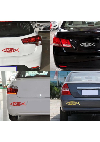 Kırmızı Araç Süsleme Isa Balığı Sembolü Logo Araç Rozeti Sticker Çıkartma Evrensel 3D Hristiyan Araba & Kamyon Dekoratif Sticker (Yurt Dışından) fırsatları