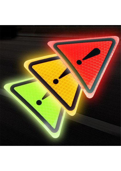 Büyük Kırmızı Üçgen Ünlem Işareti Yansıtıcı Uyarı Işareti Araç Sticker Gece Sürüş Güvenliği Yansıtıcı Sticker Araç Çarpışma Önleyici (Yurt Dışından)