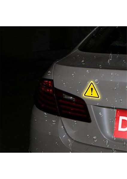 Büyük Kırmızı Üçgen Ünlem Işareti Yansıtıcı Uyarı Işareti Araç Sticker Gece Sürüş Güvenliği Yansıtıcı Sticker Araç Çarpışma Önleyici (Yurt Dışından)
