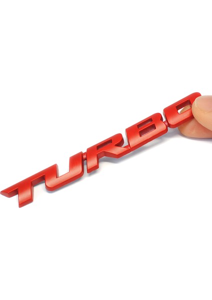Kırmızı Evrensel 3D Alaşım Metal Harf Turbo Araba Motosiklet Amblemi Rozet Sticker Çıkartma Dekor Araba Gövde Arka Bagaj 3D Araba Sticker (Yurt Dışından)