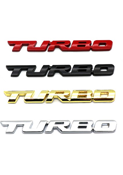 Kırmızı Evrensel 3D Alaşım Metal Harf Turbo Araba Motosiklet Amblemi Rozet Sticker Çıkartma Dekor Araba Gövde Arka Bagaj 3D Araba Sticker (Yurt Dışından) fiyatları