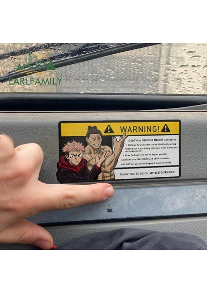 D Tarzı Earlfamıly 15CM x 7cm Yaratıcı Uyarı Araba Stickerı, Itadori Yuji Çıkartması, Çizgi Film Anime Vinil Jdm Pencere Bagaj Stickerları (Yurt Dışından) fiyatları