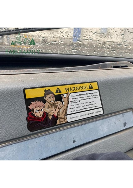 D Tarzı Earlfamıly 15CM x 7cm Yaratıcı Uyarı Araba Stickerı, Itadori Yuji Çıkartması, Çizgi Film Anime Vinil Jdm Pencere Bagaj Stickerları (Yurt Dışından) modelleri