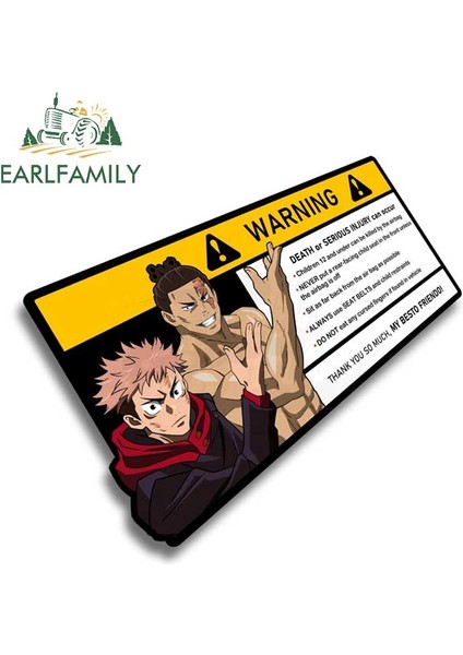 D Tarzı Earlfamıly 15CM x 7cm Yaratıcı Uyarı Araba Stickerı, Itadori Yuji Çıkartması, Çizgi Film Anime Vinil Jdm Pencere Bagaj Stickerları (Yurt Dışından) fırsatları
