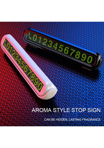 Beyaz Gizli Araba Geçici Park Kartı Araç Aromaterapi Telefon Numarası Kartı Sticker Luminöz Kart Plaka Araba Hava Temizleyici Aksesuarları (Yurt Dışından)