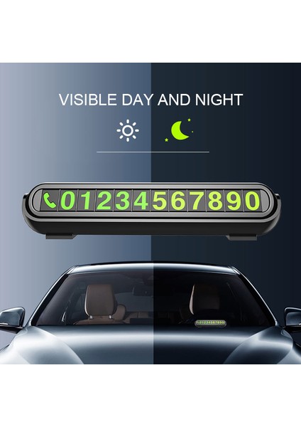 Beyaz Gizli Araba Geçici Park Kartı Araç Aromaterapi Telefon Numarası Kartı Sticker Luminöz Kart Plaka Araba Hava Temizleyici Aksesuarları (Yurt Dışından)