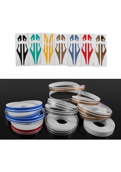 Sarı 98M Tripe Şerit Sticker Tampon Araç Gövde Etiketleri Çift Çizgili Motosiklet Araba Stil Dekorasyon Aksesuarları 8 Renk (Yurt Dışından) modelleri