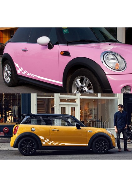 Mat Altın Mını Cooper S One Jcw Countryman Clubman F54 F55 F56 F60 R55 R56 R60 R61 Araba Aksesuarları Yan Etek Gövde Araba Çıkartmaları Sticker (Yurt Dışından) fırsatları