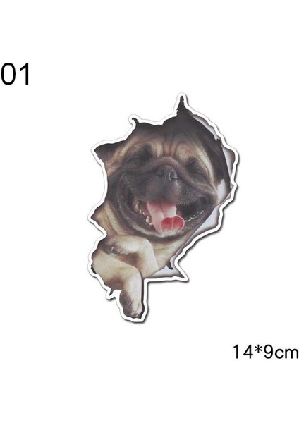 No.1 Boyutu 3 Boyutlu Hayvan Araba Sticker Yaratıcı Kedi Köpek Araba Pencereleri Sticker Sevimli Araba Çıkartmaları Araba Süsü (Yurt Dışından)