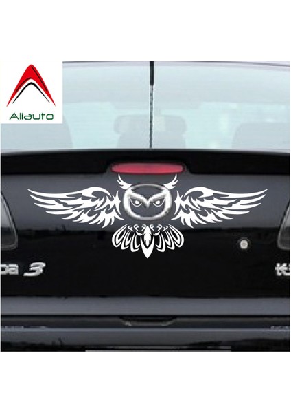 Beyaz Aliauto Araba Arka Logo Süsleme Baykuş Stil Komik Araba Sticker ve Çıkartma Mazda Cx-3 Cx-5 Cx-7 Mx-3 Mx-5 Axela Için (Yurt Dışından) fiyatları