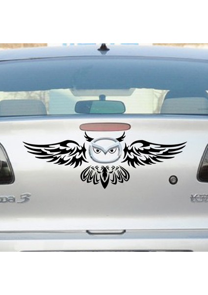 Beyaz Aliauto Araba Arka Logo Süsleme Baykuş Stil Komik Araba Sticker ve Çıkartma Mazda Cx-3 Cx-5 Cx-7 Mx-3 Mx-5 Axela Için (Yurt Dışından) modelleri
