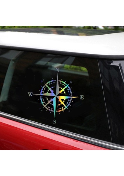 Boyut 16.6x8.3cm Araba Sticker Nswe Pusula Komik Araba Etiketi Yansıtıcı 3D Sticker Araç Uyarı Işareti Vinil Araba Stil Aksesuarları (Yurt Dışından)
