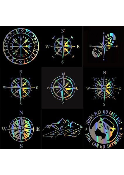 Boyut 16.6x8.3cm Araba Sticker Nswe Pusula Komik Araba Etiketi Yansıtıcı 3D Sticker Araç Uyarı Işareti Vinil Araba Stil Aksesuarları (Yurt Dışından)