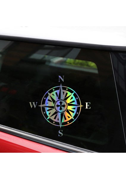 Boyut 16.6x8.3cm Araba Sticker Nswe Pusula Komik Araba Etiketi Yansıtıcı 3D Sticker Araç Uyarı Işareti Vinil Araba Stil Aksesuarları (Yurt Dışından)