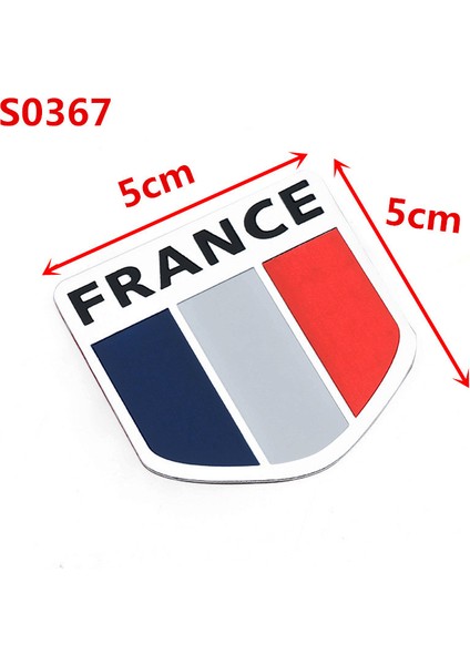S0388 Alüminyum 3D Fransa Bayrak Araba Sticker Amblemi Etiket Peugeot Citroen Renault Venturi Bugatti Amilcar Heuliez Ford Için (Yurt Dışından)