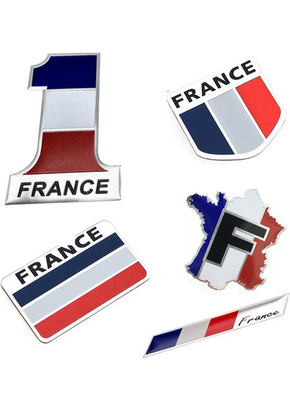 S0388 Alüminyum 3D Fransa Bayrak Araba Sticker Amblemi Etiket Peugeot Citroen Renault Venturi Bugatti Amilcar Heuliez Ford Için (Yurt Dışından)