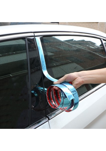 3 Metre Krom Kaplama Trim Araba Kapı Koruyucu Sticker Şerit Tampon Izgara Araba Çarpışma Bandı Kapı Kenar Koruma Plakası Parlak Sticker (Yurt Dışından)