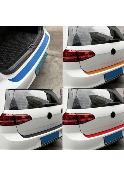 Portakal Evrensel Bagaj Arka Koruma Plakası Etiket Araba Arka Tampon Trim Anti-Vurulma Çizik Koruma Sticker Şerit 3D Karbon Fiber Film (Yurt Dışından) fırsatları