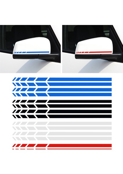 Kırmızı Araba Sticker Arka Görüş Aynası Yan Çıkartma Şerit Vinil Kamyon Araç Gövde Aksesuarları Siyahbeyazkırmızımavi 20*0.7cm (Yurt Dışından)