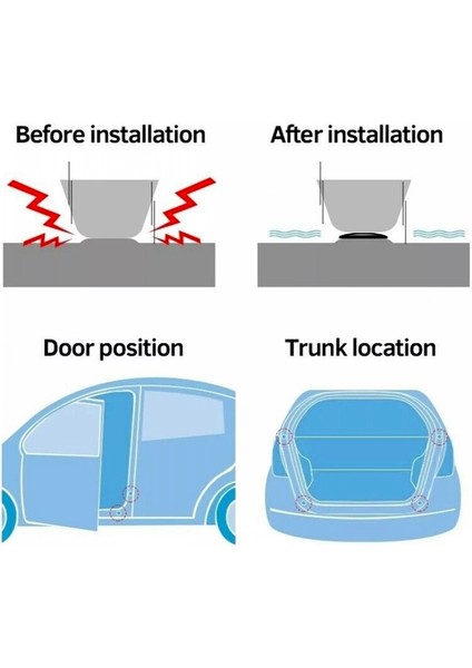 10 Adet Logolu Araba Kapı Kaput Bagaj Anti-Çarpma Silikon Ped Anti-Şok Yapışkan Sticker Pedleri Otomatik Anti-Gürültü Tampon Conta Contaları (Yurt Dışından) fırsatları